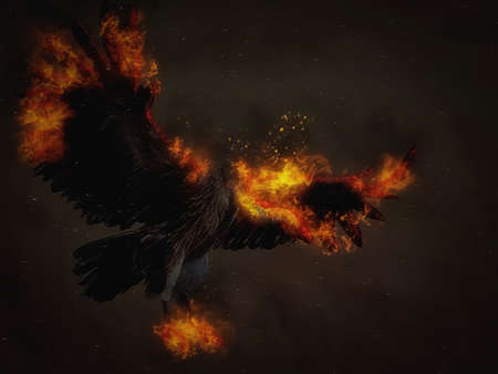 fire in the skyの写真素材