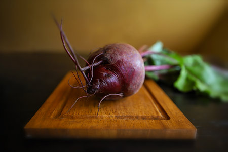 red beet cut and blur background, macro, close-upの写真素材