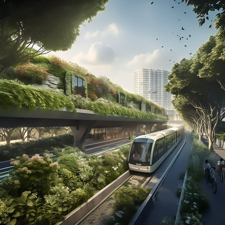 - harmonious fusion of nature and transport  generative aiの素材