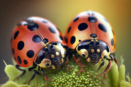 - illustration of the fairy tale about the ladybug in the forest of wonders h, generative aiの素材