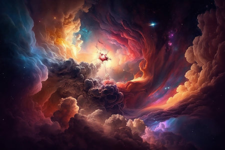 - Colorful nebula galaxy stars, clouds and universe 7の素材