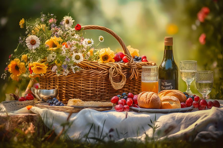 - picnic lunch in the open air 1, generative aiの素材