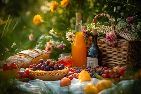 - picnic lunch outside the house 2, aigenerative aiの素材