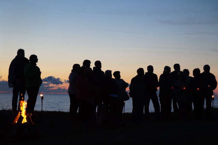 business peoples in the sunset to seaの写真素材