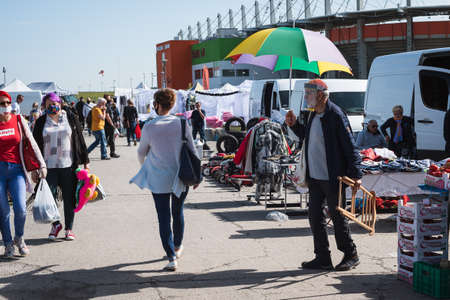 LUBIN, POLAND - MAY 9, 2020.  Trading on the stock exchange during a pandemic Covid-19.のeditorial素材