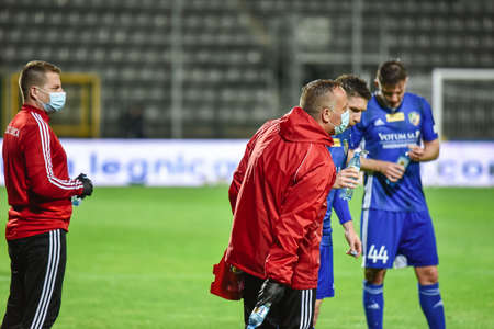 LEGNICA, POLAND - JUNE 2, 2020: Match Polish football Fortuna 1. League between Miedz Legnica vs PGE...