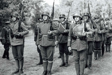 LUBIN, POLAND - AUGUST 8, 2020:, A staging of the Battle of Warsaw from 1920, in which the Polish...