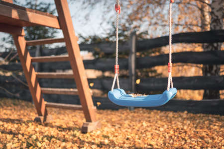 Swing in the autumn sceneryの写真素材