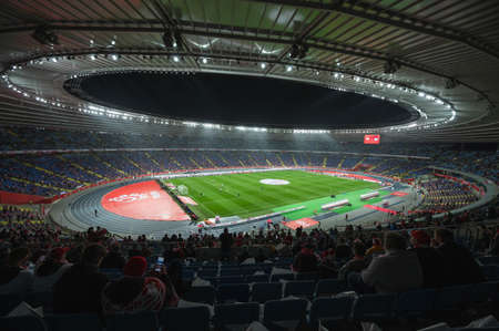 CHORZOW, POLAND - MARCH 29, 2022: FIFA WORLD CUP 2022 MATCH POLAND - SWEDEN 2: 0. Aerial view assistant coach of the Stadium Slaski.のeditorial素材