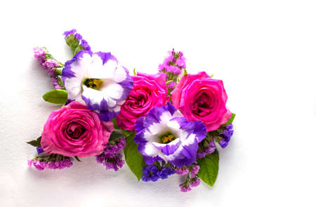 Beautiful rose flower in garden. Rose flower background. Beautiful bouquet of garden roses flowers...