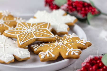 Christmas gingerbread. Delicious homemade gingerbread.の写真素材