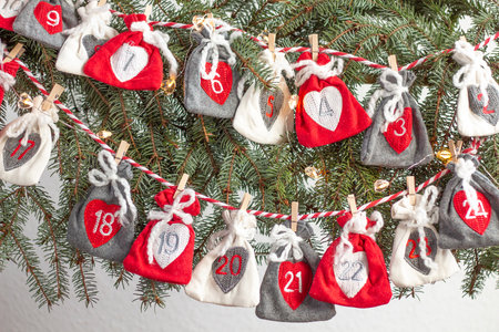 advent calendar. Coming with numbers. Christmas advent calendar. Cooking Advent.の写真素材