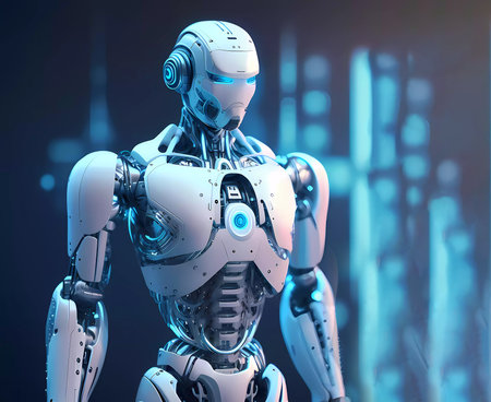 artificial intelligence robot. digitalization. Banner. copyspace. Generative AIの素材