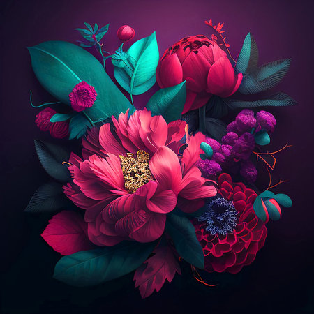 flowers abstraction. flower at spring day. colorful flower. flower decoration. flower for design. Generative AIの素材