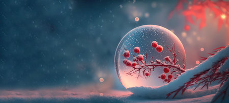 Beautiful colorful winter forest background. Christmas. Banner. AI generatedの素材