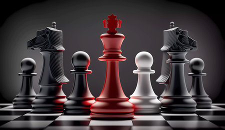 Chess. Chess on the board. figures. generated AIの素材