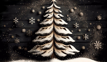 christmas tree. Christmas. Banner. AI generatedの素材