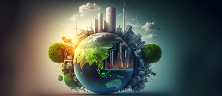 environment. clean planet ecology concept. AI generatedの素材