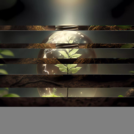 Environment. save nature. bulb. created by AIの素材