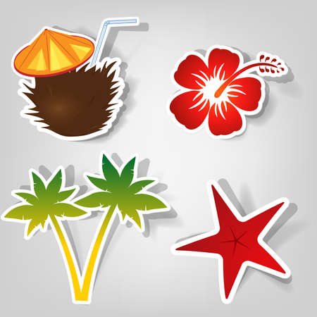 set of design elements to advertise a beach partyのイラスト素材