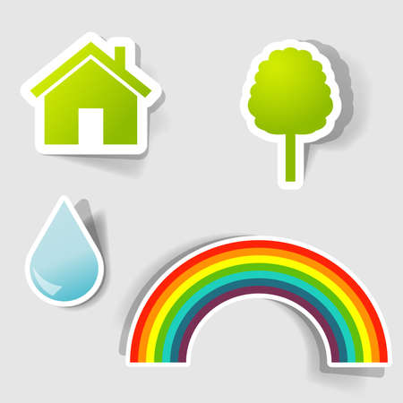 set of icons for advertising environment protectionのイラスト素材