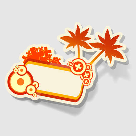 bright beach sticker with space for textのイラスト素材