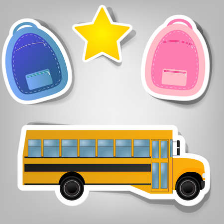 set of design elements to advertise the school timeのイラスト素材