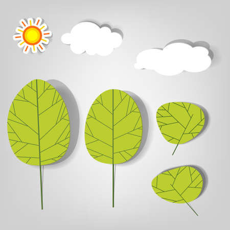 vector set of icons on the nature themeのイラスト素材