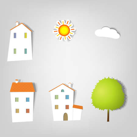 a set of elements design for advertising real estate servicesのイラスト素材