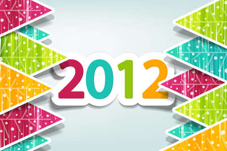 creative poster with Christmas treesのイラスト素材