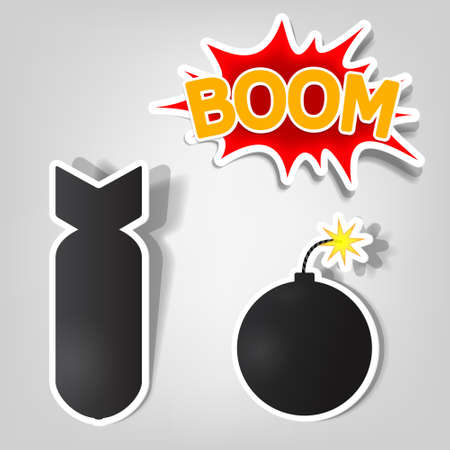 vector bomb and rocket stickersのイラスト素材