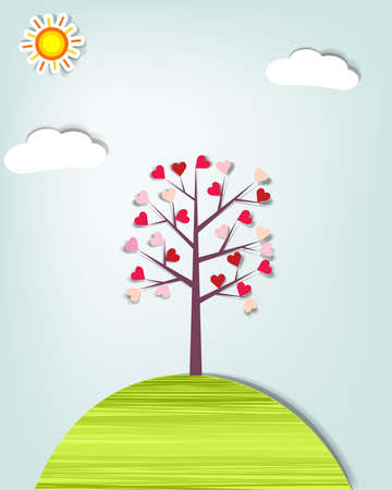 single tree of heartsのイラスト素材