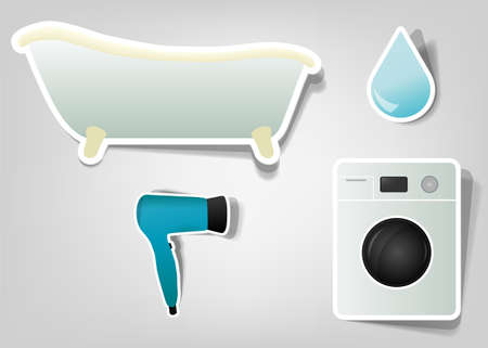 set icon of household appliancesのイラスト素材
