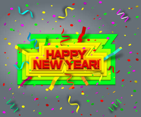 vector background with the words "Happy New Year"のイラスト素材