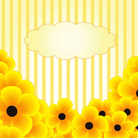 vector postcard from the yellow flowersのイラスト素材