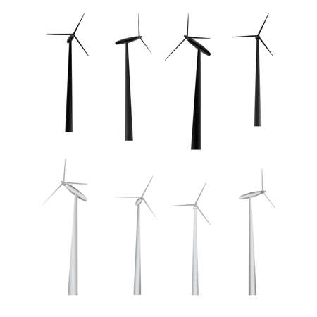 vector set of windmillsのイラスト素材