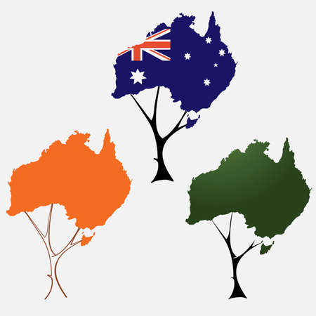 circuit of Australia in the form of tree crownのイラスト素材