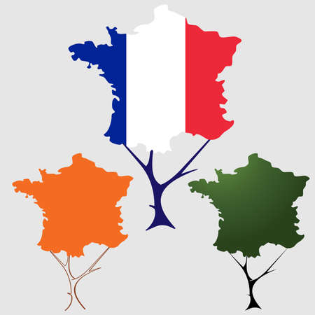 contour of France in the form of tree crownのイラスト素材
