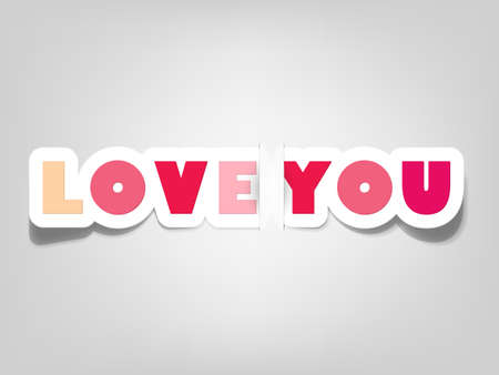 vector i love you; realistic cut, takes the background colorのイラスト素材
