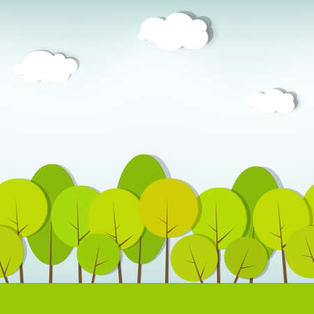 green trees and shrubs  seamless のイラスト素材