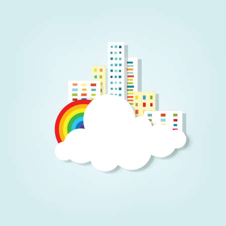 vector banner  cityscapeのイラスト素材