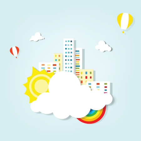 vector banner  cityscapeのイラスト素材