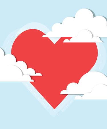 heart in the cloudsのイラスト素材