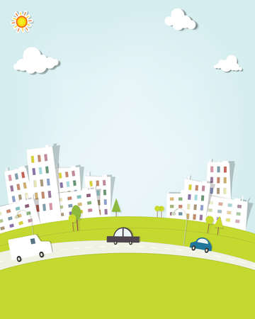 urban landscape. vector applique.のイラスト素材