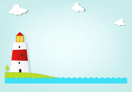 lighthouse by the seaのイラスト素材