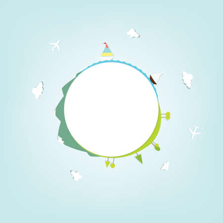 landscape around the bannerのイラスト素材