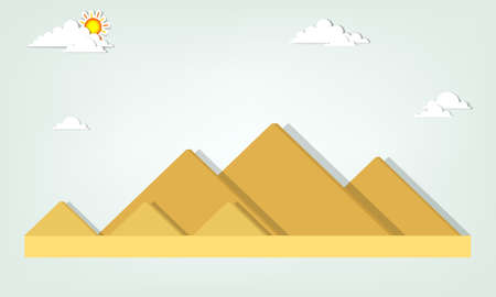 landscape with the Egyptian pyramidsのイラスト素材