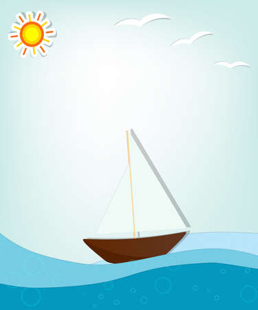 ship at seaのイラスト素材