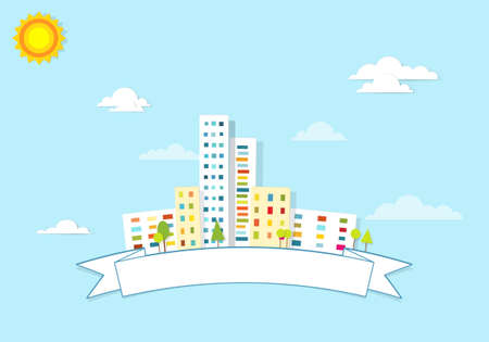 banner with housesのイラスト素材