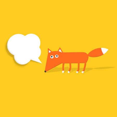 Paper fox with a speech bubbleのイラスト素材